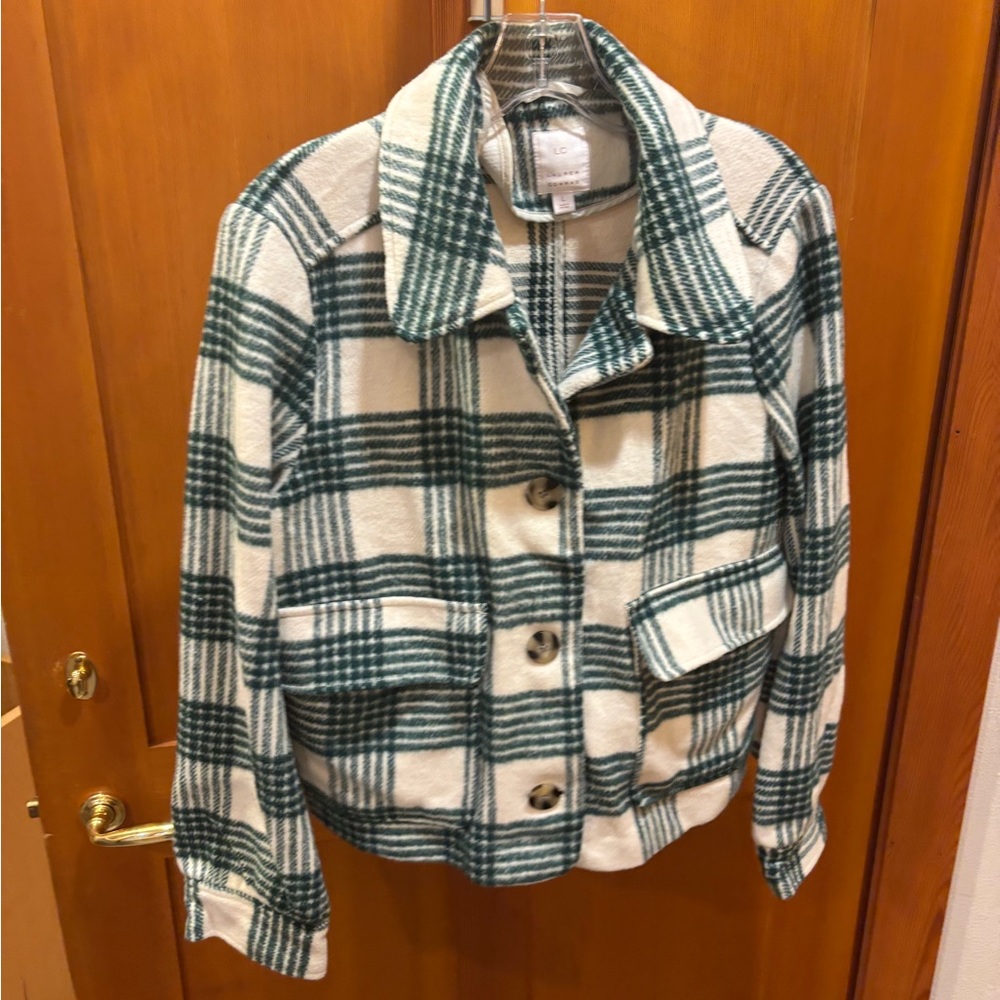 Plaid Women's Jacket in Green and White